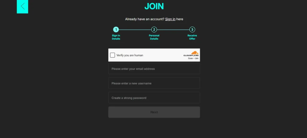 Registration Procedure before the Spin and Win Login